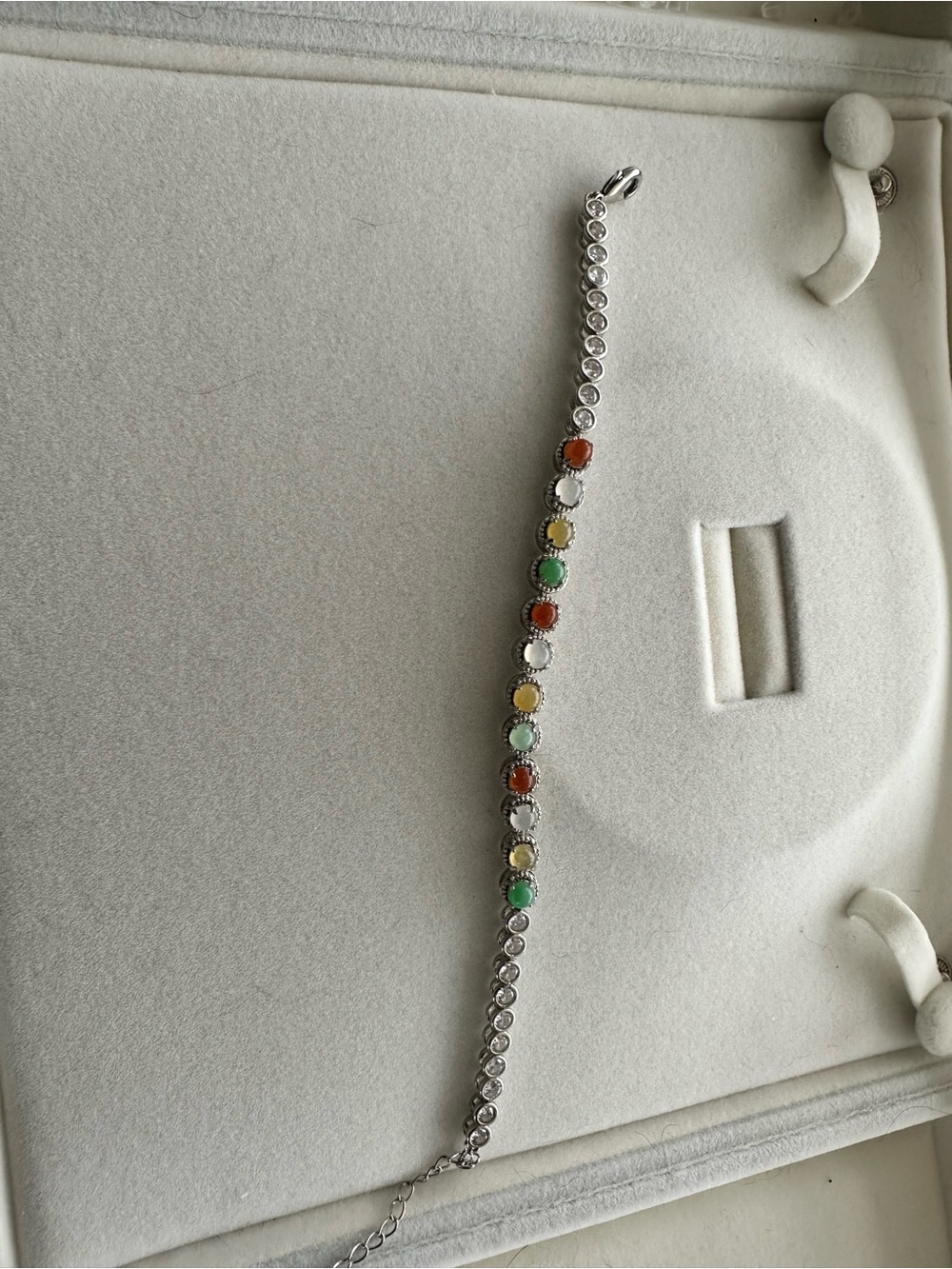 Multi-Color grade a jade Tennis Bracelet - certified
